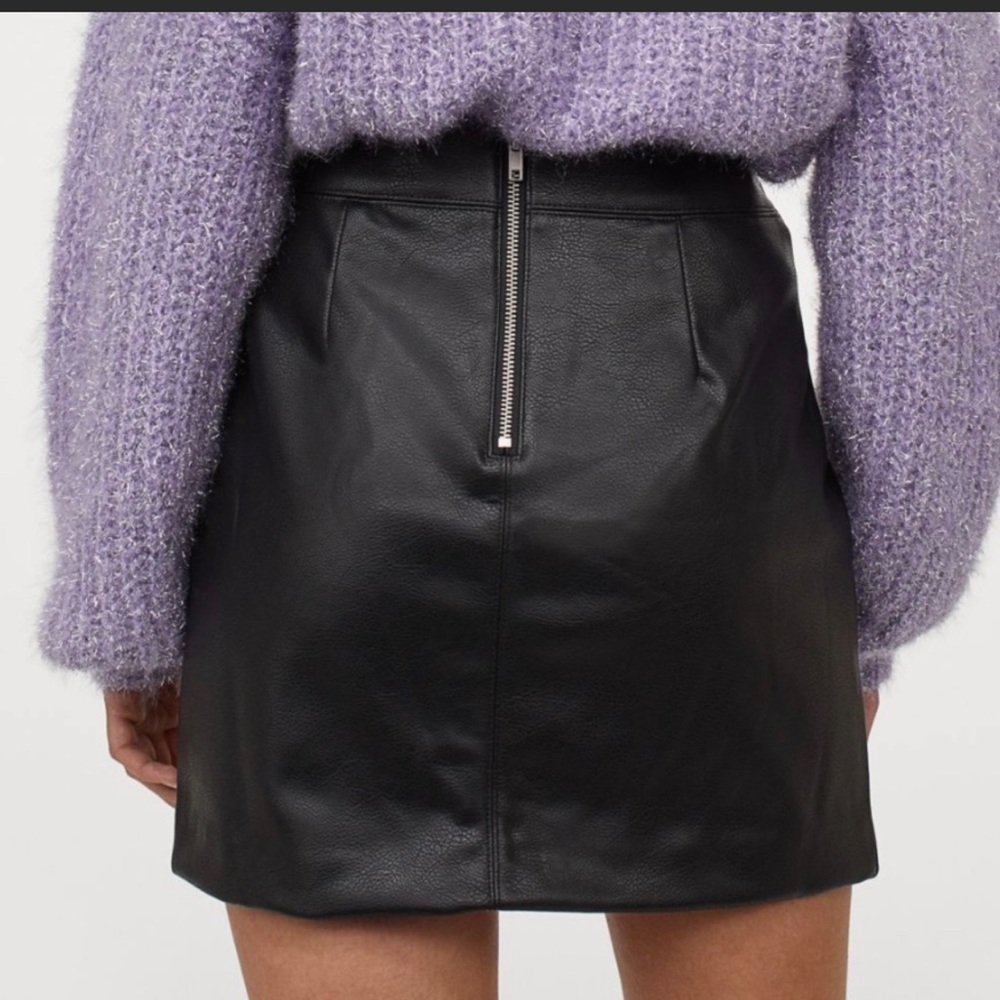 H&M faux leather mini skirt